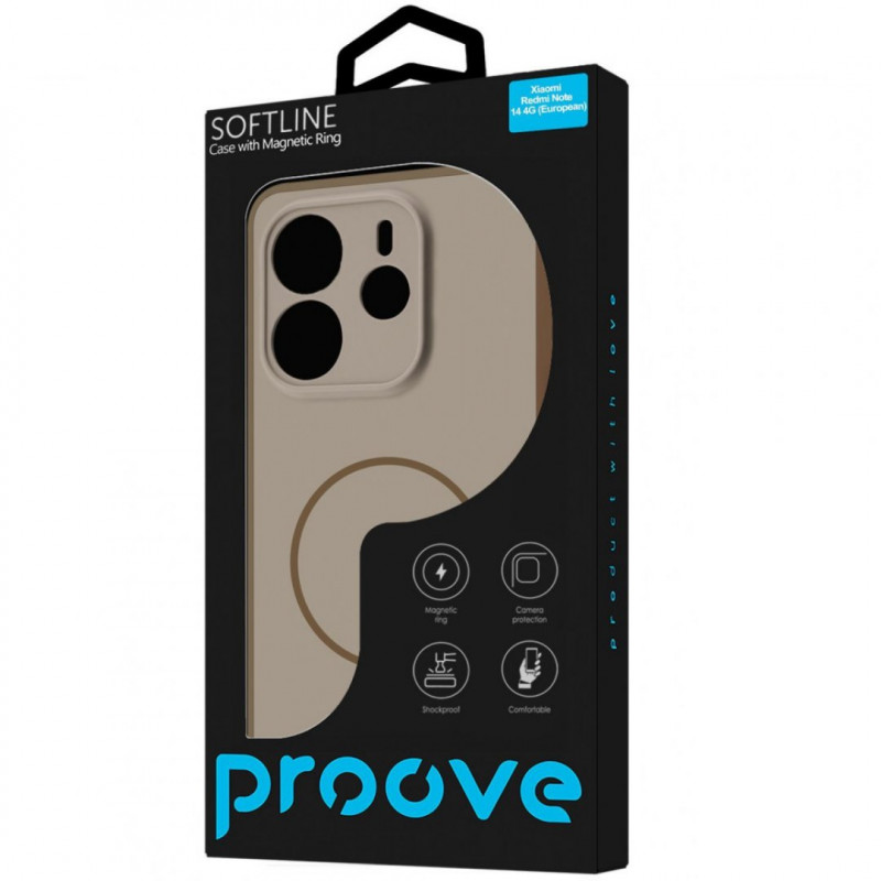 Чехол Proove Softline Case with Magnetic Ring для Xiaomi Redmi Note 14 4G (Global) 163.3mm Black (PCLCXRN1442)