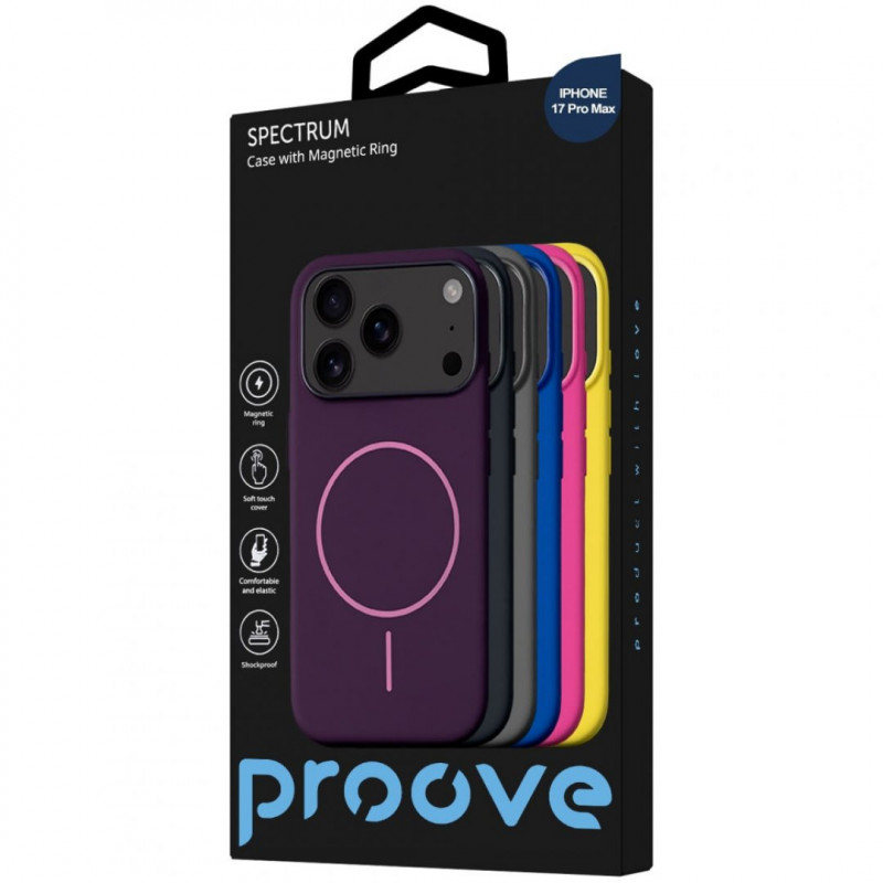 Чохол Proove Spectrum Case with Magnetic Ring для iPhone 17 Pro Max/18 Pro Max Stone Gray (PCSPIP18PM39)