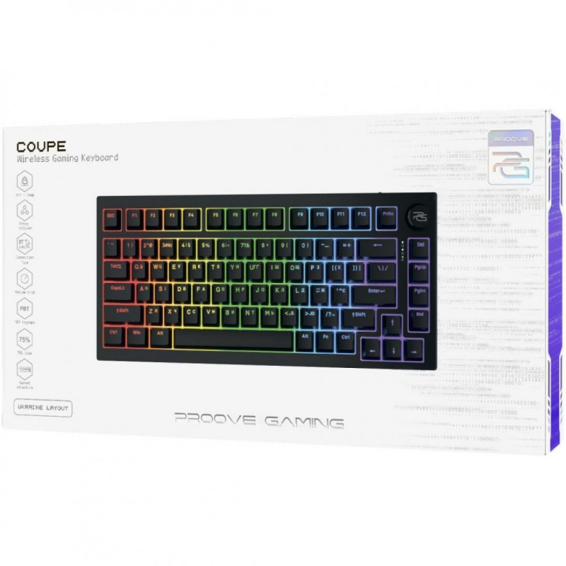 Беспроводная клавиатура Proove Gaming Coupe (Ukraine Layout) White/Purple (WKCP00022404)