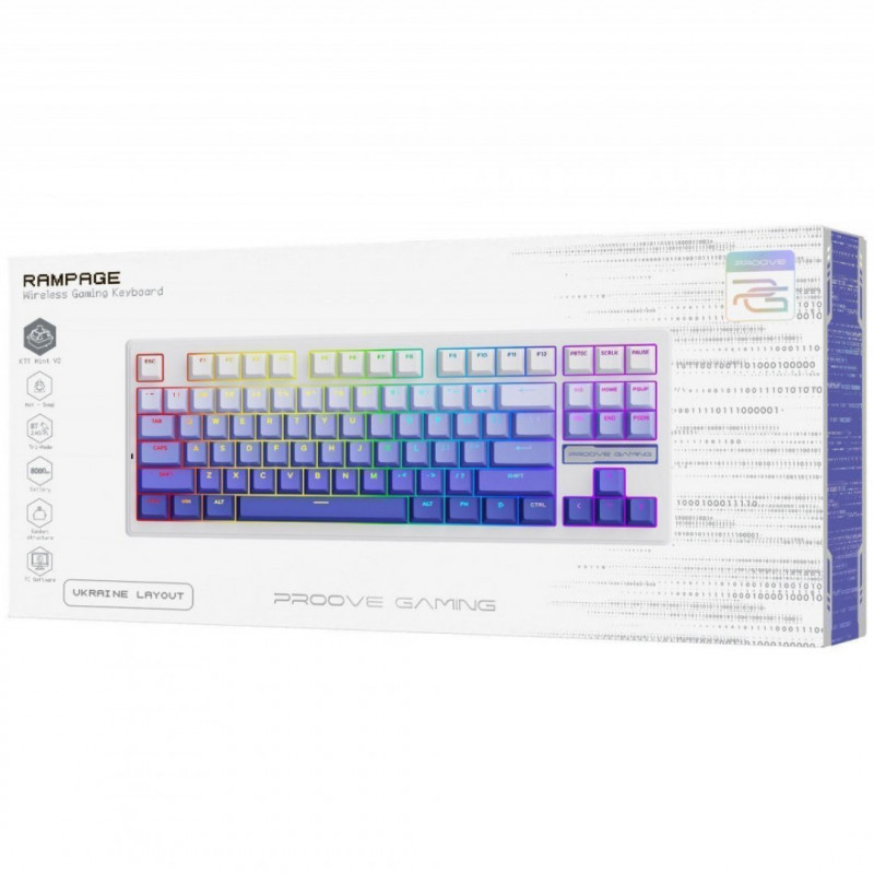 Беспроводная клавиатура Proove Gaming Rampage (Ukraine Layout) Gradient Purple/Black (WKRM00022418)