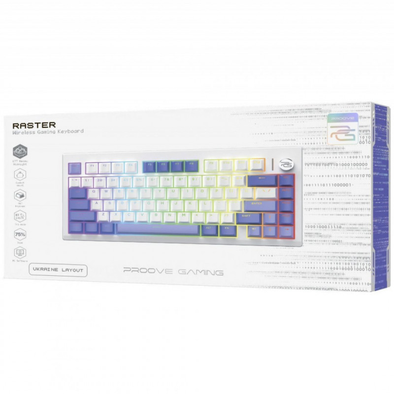 Беспроводная клавиатура Proove Gaming Raster (Ukraine Layout) Black/Purple (WKRS00022416)