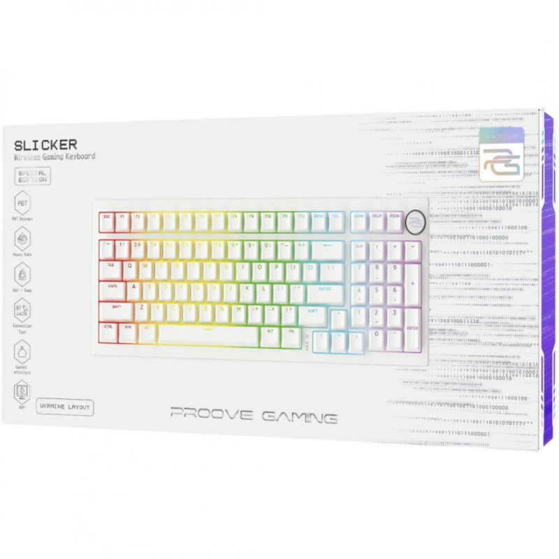Беспроводная клавиатура Proove Gaming Slicker Special Edition (Ukraine Layout) Black/Purple (WKSLSE022401)