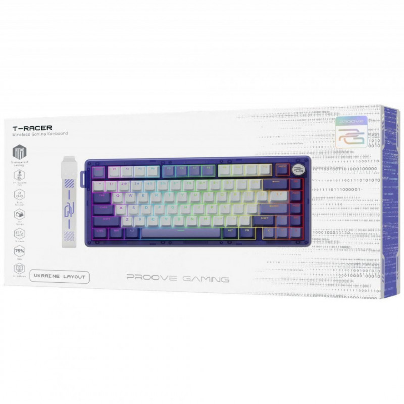 Беспроводная клавиатура Proove Gaming T-Racer (Ukraine Layout) Purple/Black (WKTR00022414)