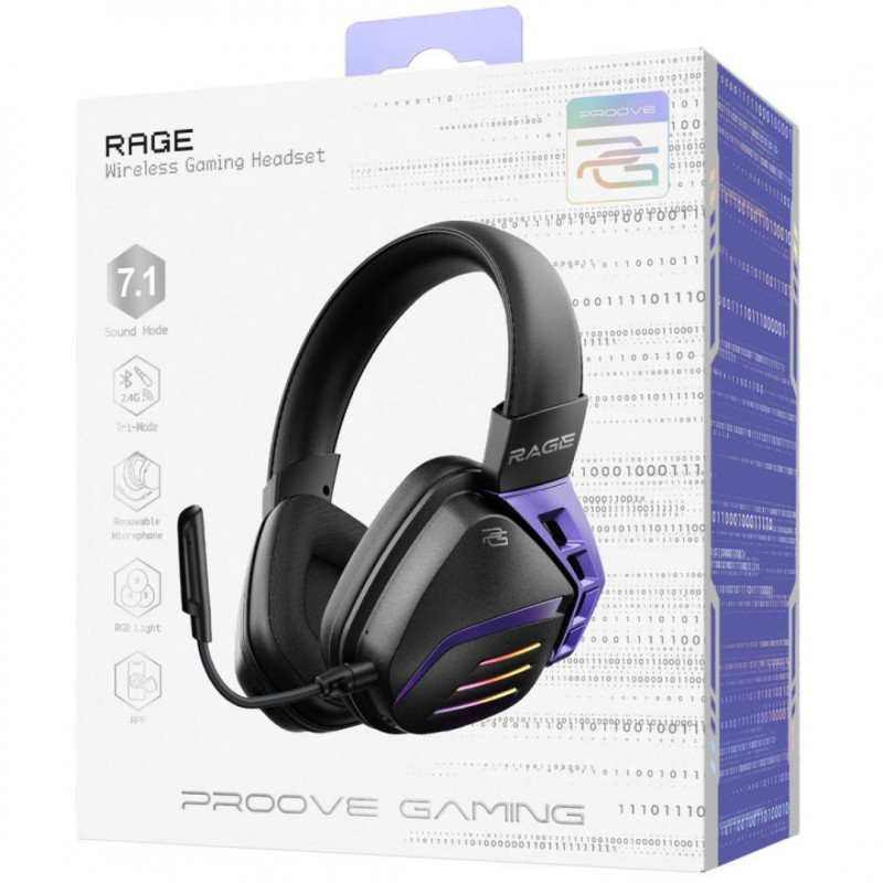 Беспроводная игровая гарнитура Proove Gaming Rage (APP) White/Purple (WHRG00020002)