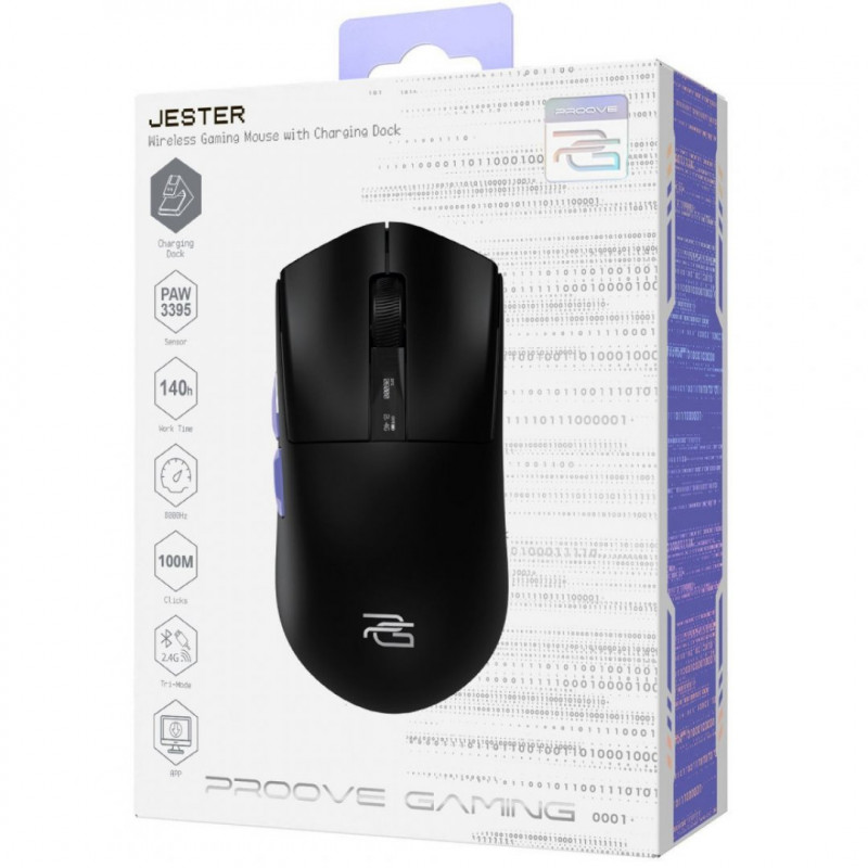 Бездротова ігрова миша Proove Gaming Jester 8K with Charging Dock White/Purple (WMJSCD022017)