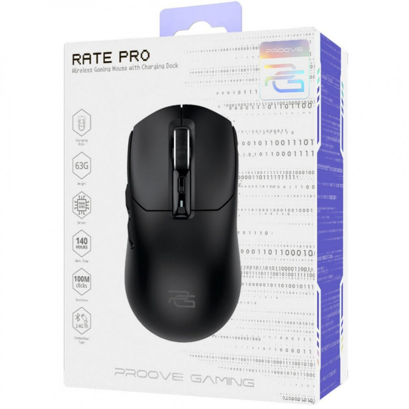 Бездротова ігрова миша Proove Gaming Rate Pro with Charging Dock Black (WMRPCD022001)
