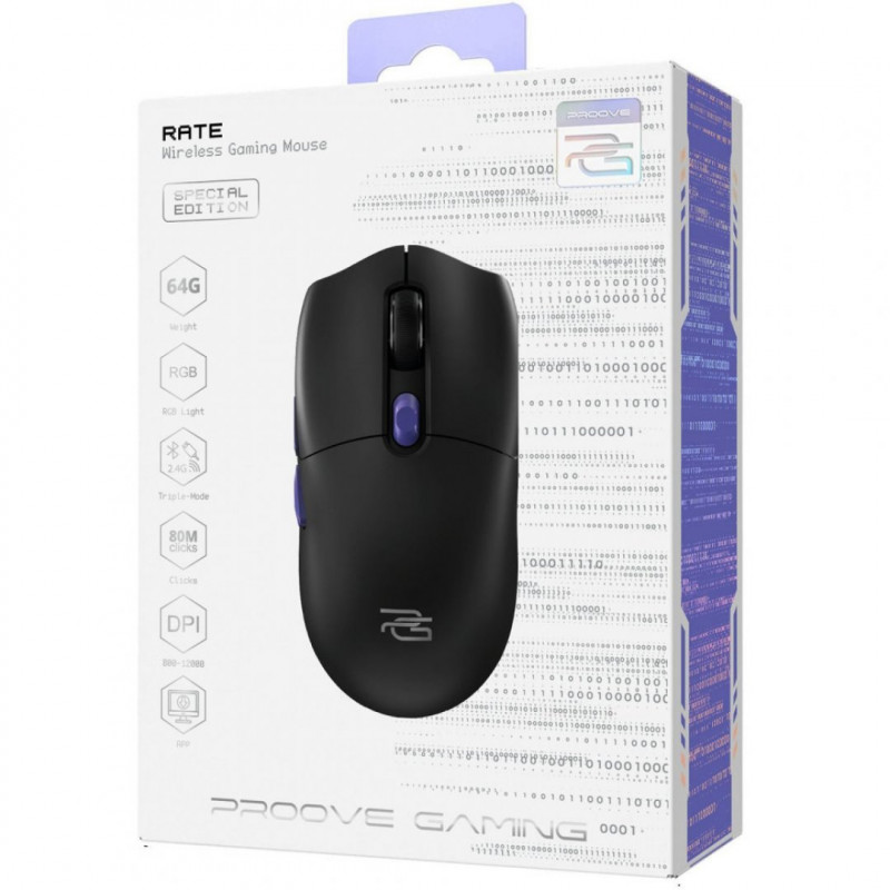 Бездротова ігрова миша Proove Gaming Rate Special Edition White/Purple (CMRTWRS03002)
