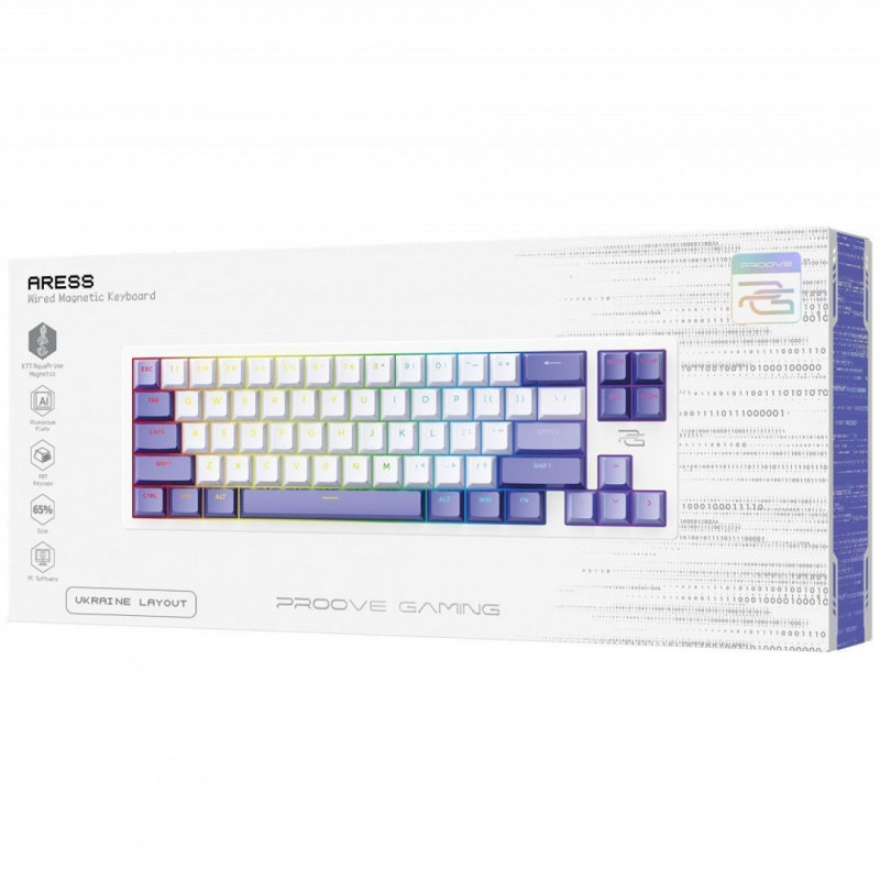 Проводная магнитная клавиатура Proove Gaming Aress (Ukraine Layout) Black/Purple (MKAR00022416)