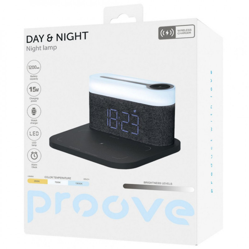 Нічник з бездротовою зарядкою Proove Day & Night Dark Gray (PLDN05002005)