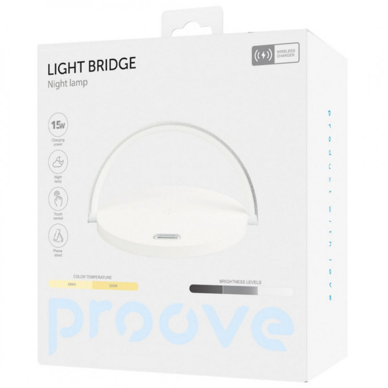 Нічник з бездротовою зарядкою Proove Light Bridge White (PLLB05102002)