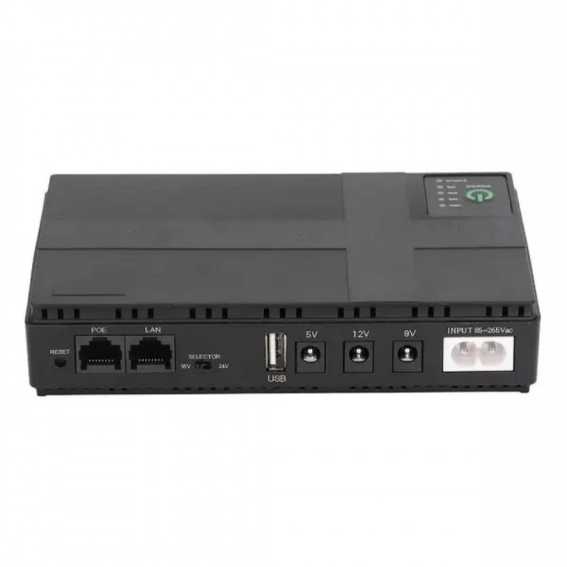 Источник бесперебойного питания UPS DC1018P 10400mAh, USB/ DC: 9V/12V Black