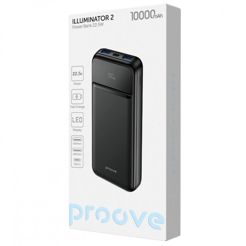 Внешний аккумулятор Proove Illuminator 2 22.5W 10000mAh Black (PBIP10212201)