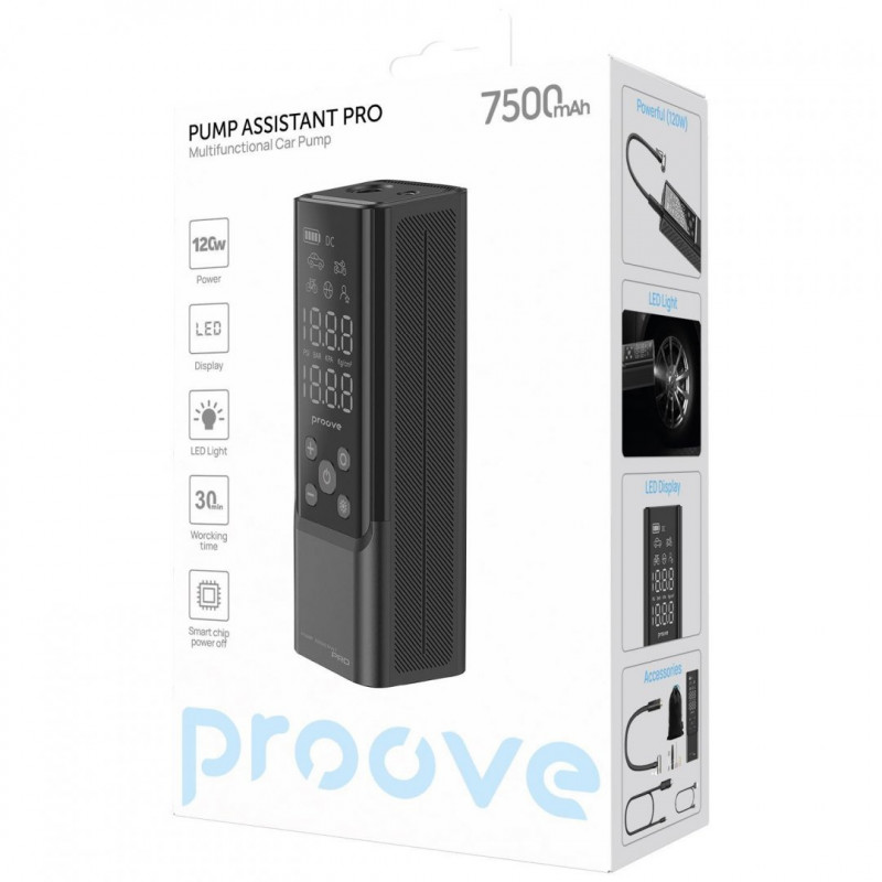 Автомобильный насос Proove Pump Assistant Pro 120W 7500mAh Black (PPAP80010901)