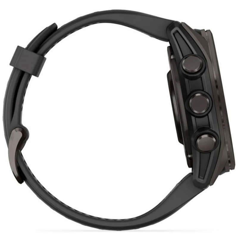 Смарт-часы Garmin Fenix 8 43mm AMOLED Sapphire Carbon Gray DLC Titanium Bezel with Black/Pebble Gray Silicone Band (010-02903-20/21/28)