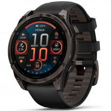 Смарт-часы Garmin Fenix 8 51mm AMOLED Sapphire Carbon Gray DLC Titanium Black/Pebble Gray Silicone Band (010-02905-20/21/63)