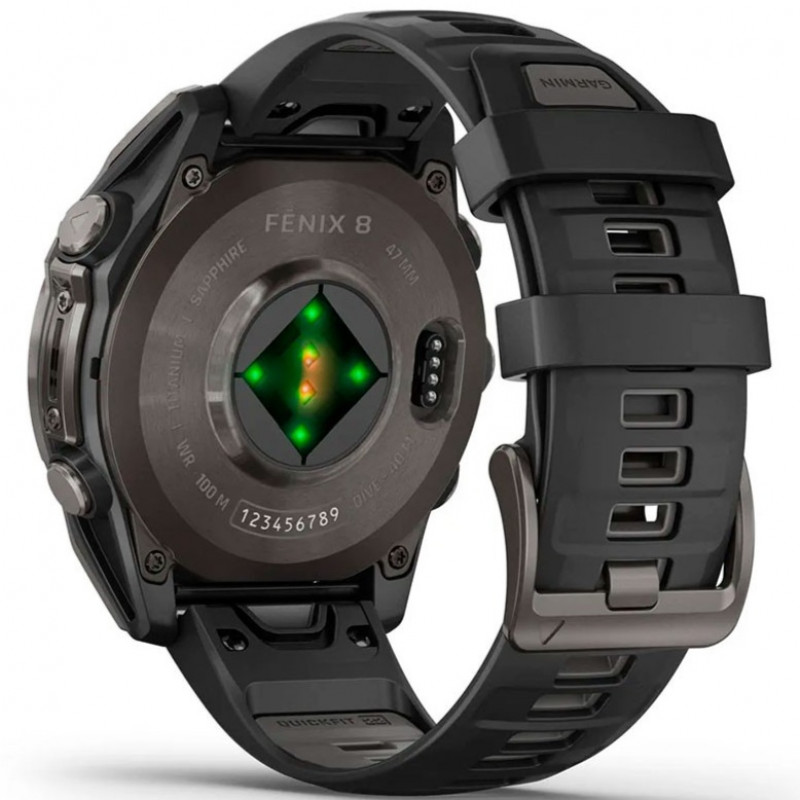 Смарт-часы Garmin Fenix 8 51mm AMOLED Sapphire Carbon Gray DLC Titanium Black/Pebble Gray Silicone Band (010-02905-20/21/63)