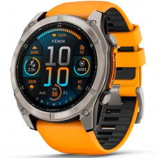 Смарт-часы Garmin Fenix 8 51mm AMOLED Sapphire Titanium Spark Orange/Graphite Silicone Band (010-02905-10/11/53)