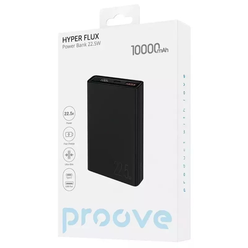 Внешний аккумулятор Proove Hyper Flux 22.5W 10000mAh Black