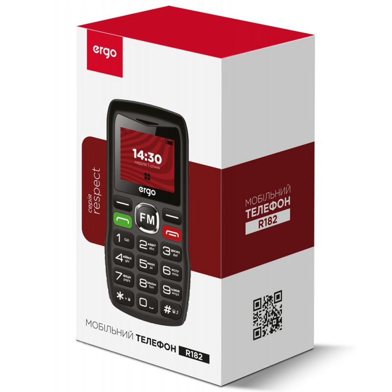 Мобільний телефон Ergo R182 Dual Sim Black