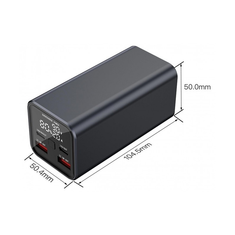 Зовнішній акумулятор Power Bank Yenkee YPB 2100 20000mAh 100W Black