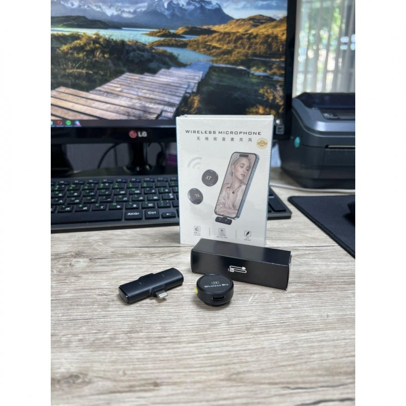 Петличний мікрофон бездротовий TX-1 Lightning Black