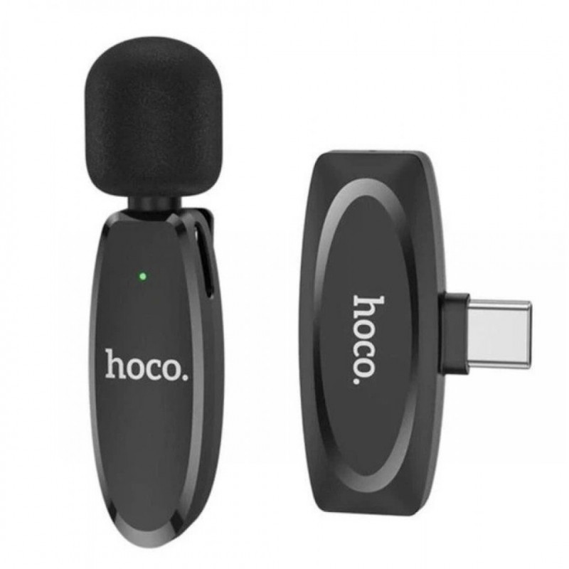Петличний мікрофон бездротовий Hoco L15 Dual-mic Lightning/Type-C