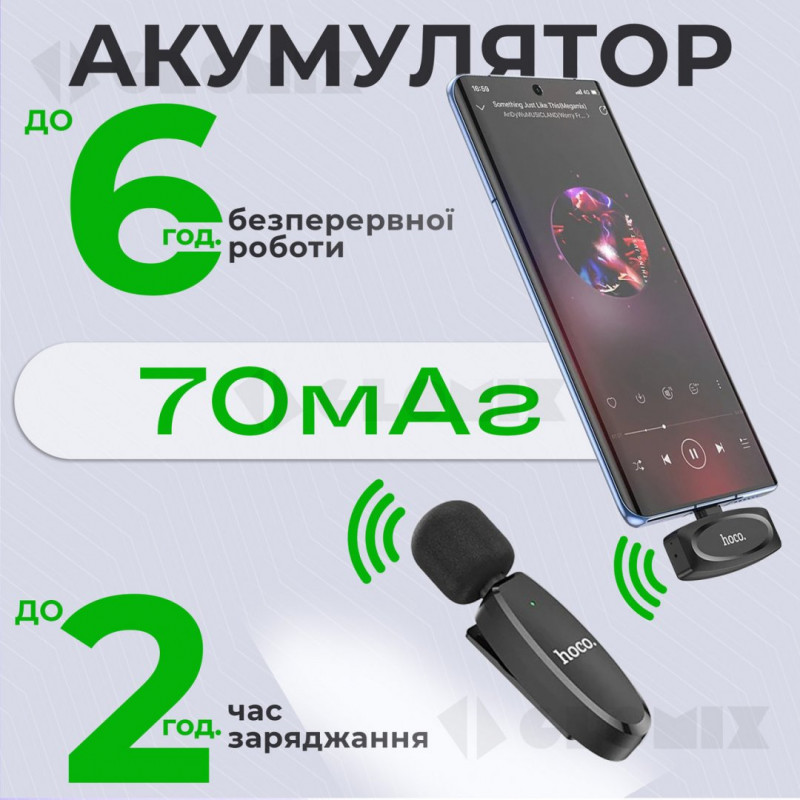 Петличний мікрофон бездротовий Hoco L15 Type-C