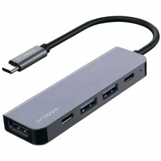 Type-C хаб Proove Arc Link 5 in 1 (2 Type-C 3.0 + 2 USB 3.0 + HDMI) Silver (HBAL00010604)