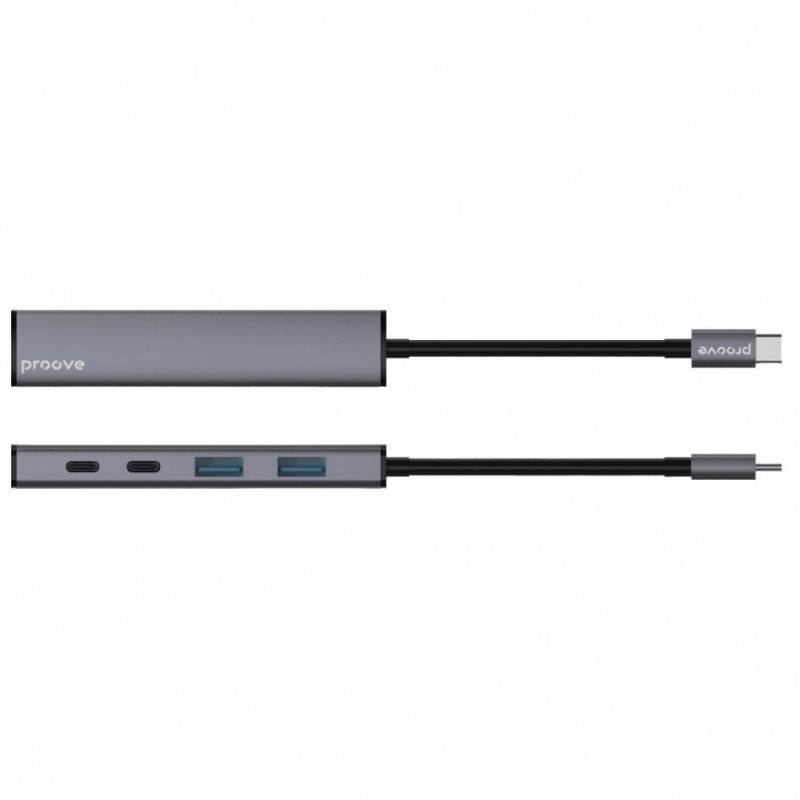 Type-C хаб Proove Arc Link 5 in 1 (2 USB 3.0 + 3 Type-C 3.0) Silver (HBAL00222024)