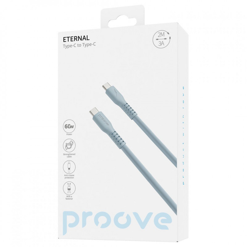 Кабель Proove Eternal Type-C to Type-C 60W (2m) Light Blue (CCET60002228)