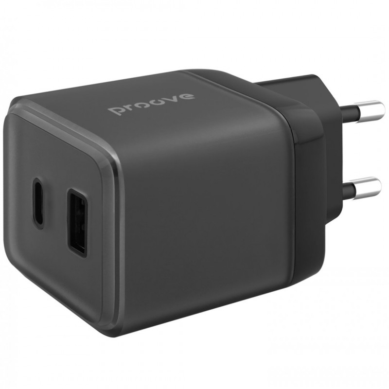 Мережевий зарядний пристрій Proove Pure GaN Plus 30W (Type-C + USB) Black (WCPU30111201)