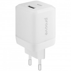 Мережевий зарядний пристрій Proove Pure GaN Plus 30W (Type-C + USB) White (WCPU30111202)