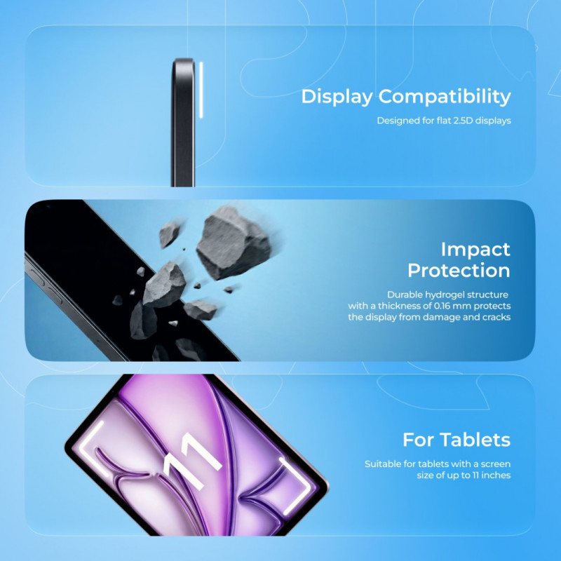 Захисна гідрогелева плівка Proove Hydrogel Tablet Edition Clear (GGTB11600110)