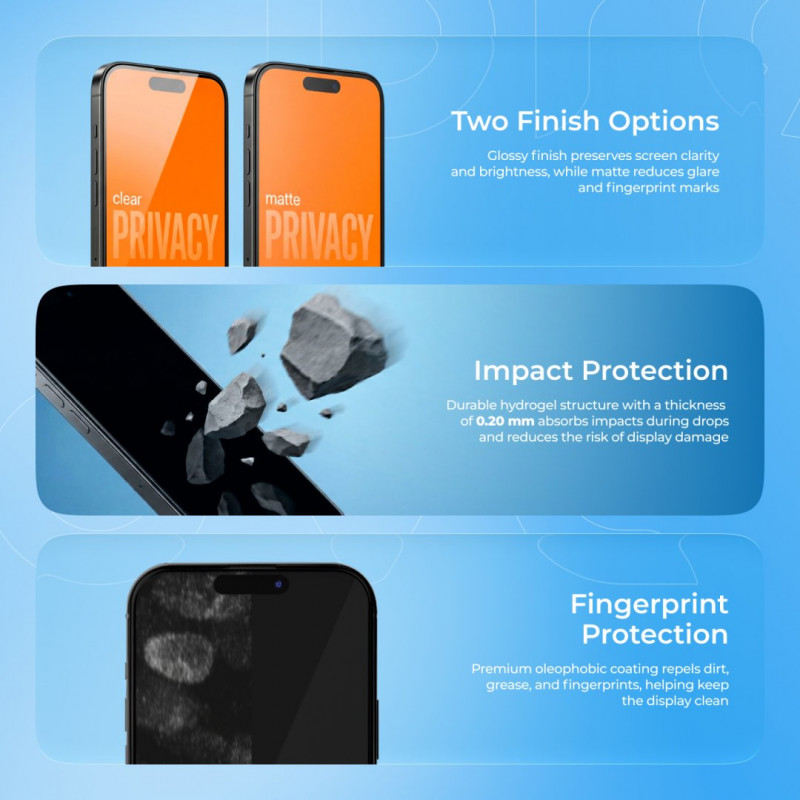 Захисна гідрогелева плівка Proove Hydrogel Privacy Matte (GGPC22001110)