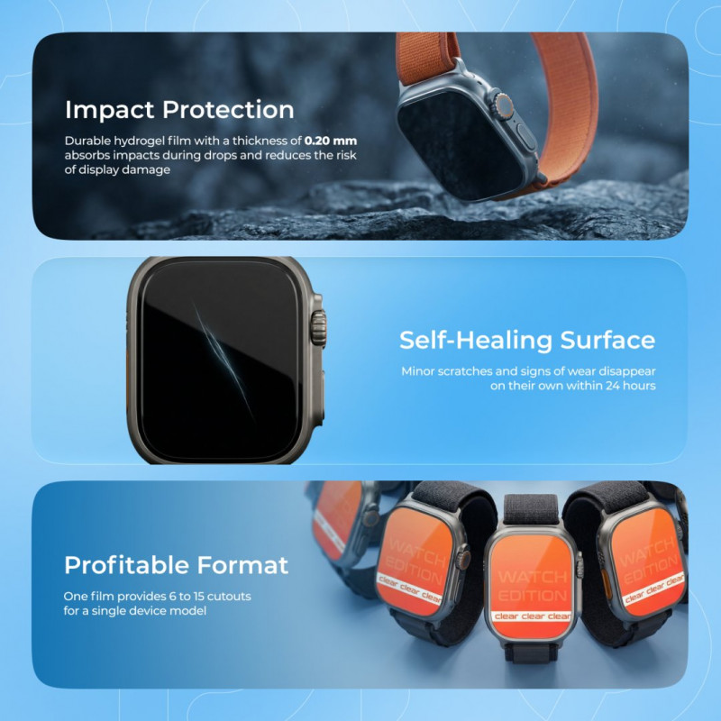 Захисна гідрогелева плівка Proove Hydrogel Watch Edition Clear (GGWE11801150)