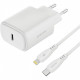 Мережевий зарядний пристрій Proove Silicone Power 2 20W (Type-C) + кабель Type-C to Lightning (1m) White (WCSP22010002)