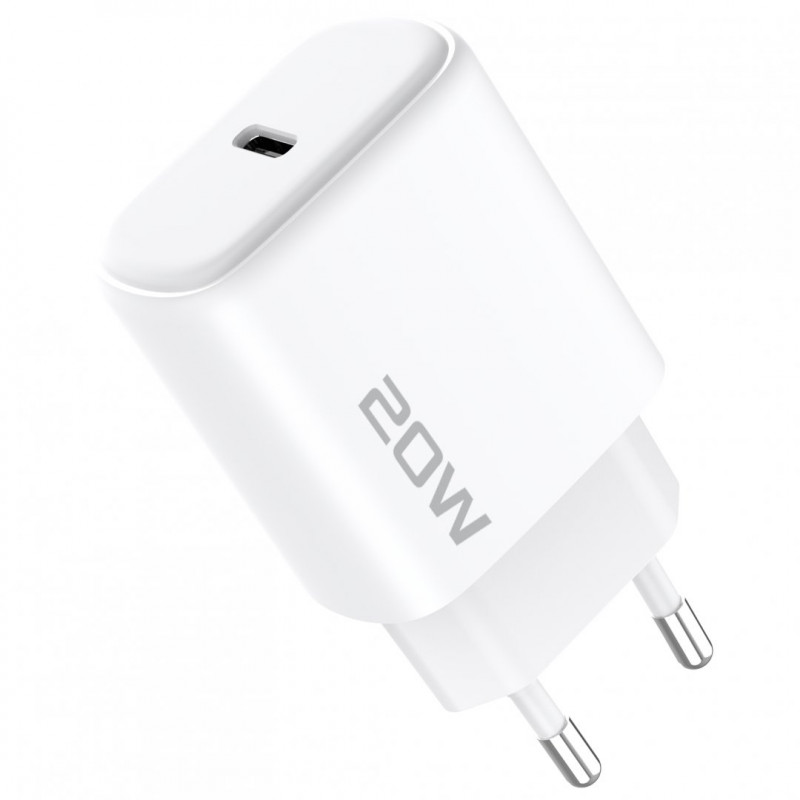 Мережевий зарядний пристрій Proove Silicone Power 2 20W (Type-C) + кабель Type-C to Lightning (1m) White (WCSP22010002)