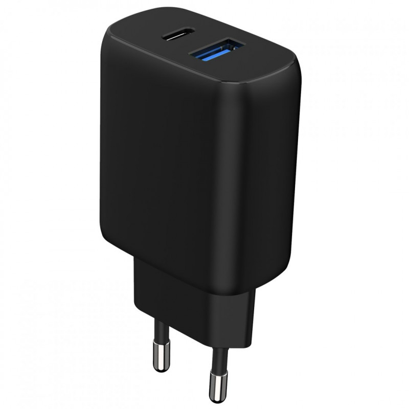 Мережевий зарядний пристрій Proove Silicone Power 2 30W (Type-C + USB) + кабель Type-C to Type-C (1m) Black (WCSP23011001)