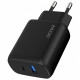 Мережевий зарядний пристрій Proove Silicone Power 2 30W (Type-C + USB) + кабель Type-C to Type-C (1m) Black (WCSP23011001)