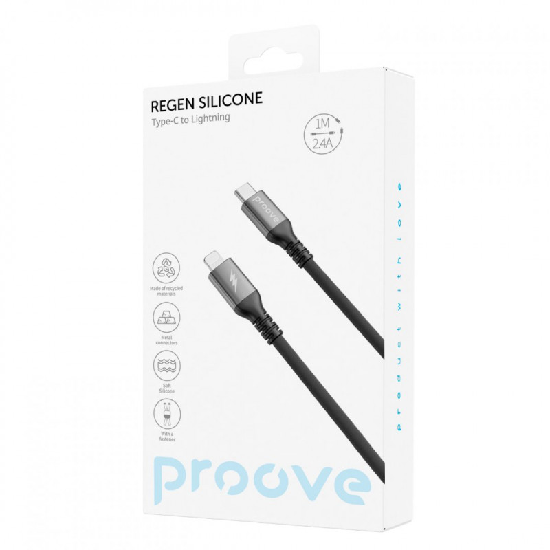 Кабель Proove ReGen Silicone Type-C to Lightning 27W (1m) Black (CCRS60002101)
