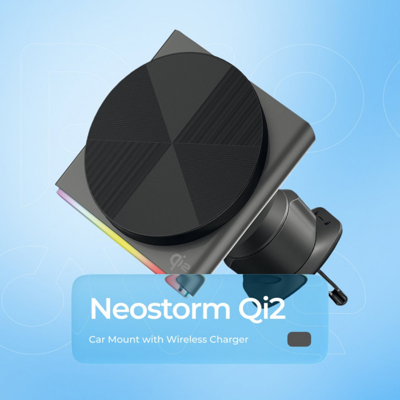 Автомобільний тримач з бездротовою зарядкою Proove Neostorm Qi2 15W (WHNS15002003)
