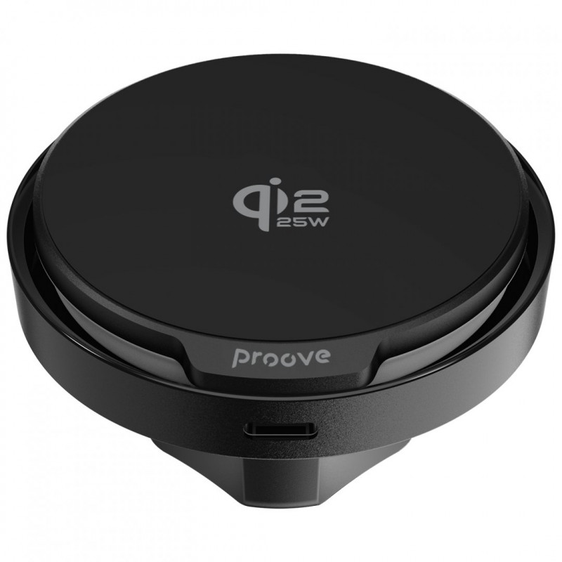 Автомобільний тримач з бездротовою зарядкою Proove Spark Qi2.2 25W Black (WHSQ25002001)