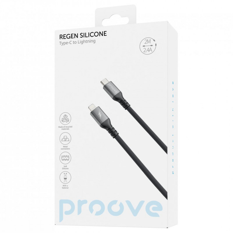Кабель Proove ReGen Silicone Type-C to Lightning 27W (2m) Black (CCRS60002121)