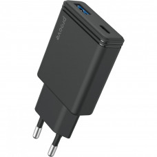 Мережевий зарядний пристрій Proove Slender 45W Type-C+USB Black (WCSL45110001)