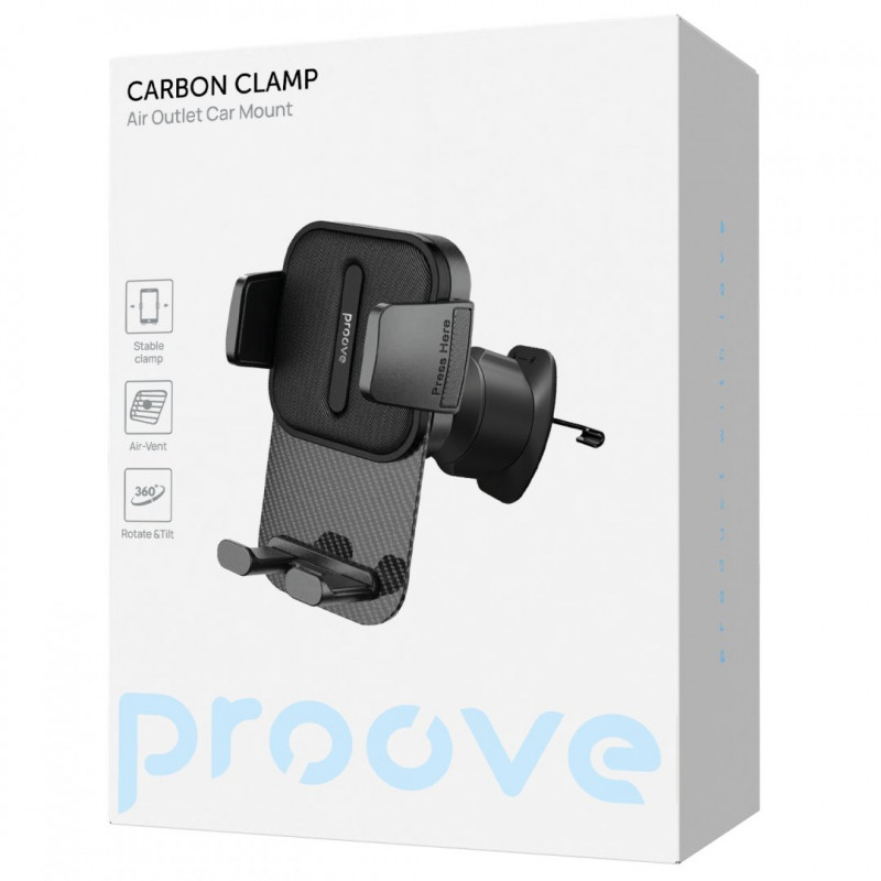 Автомобільний тримач Proove Carbon Clamp Air Outlet Car Mount Black (CHCNA0000001)