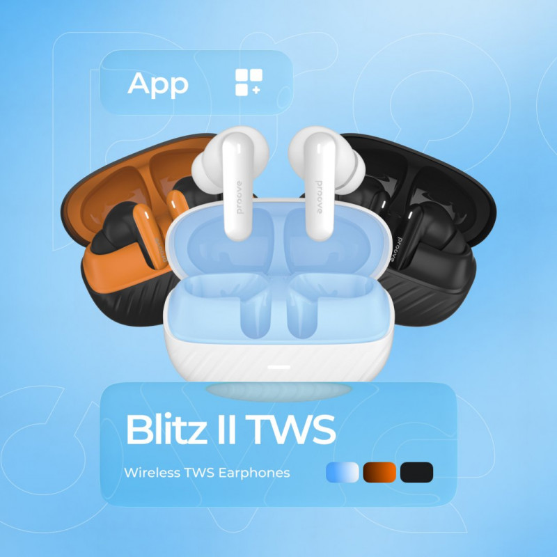Бездротові навушники Proove Blitz II TWS with Hybrid ANC (APP) Black Matte (TWBL2001AP19)