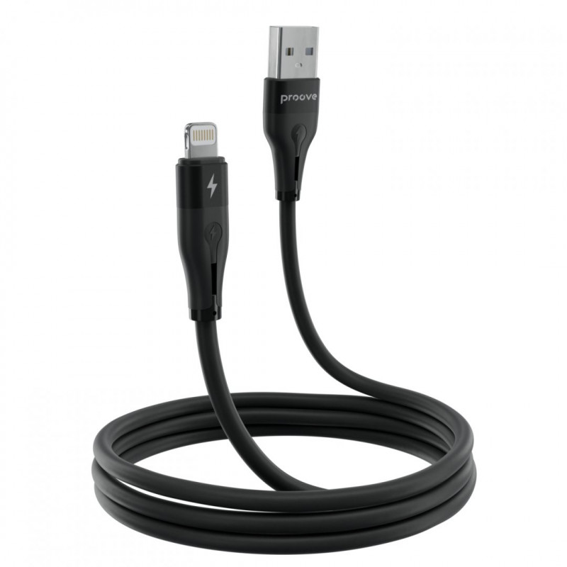 Кабель Proove Soft Silicone USB to Lightning 2.4A (2m) Black (CCSO20001121)