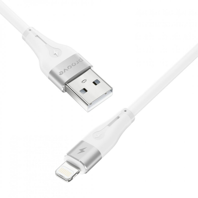 Кабель Proove Soft Silicone USB to Lightning 2.4A (2m) White (CCSO20001122)