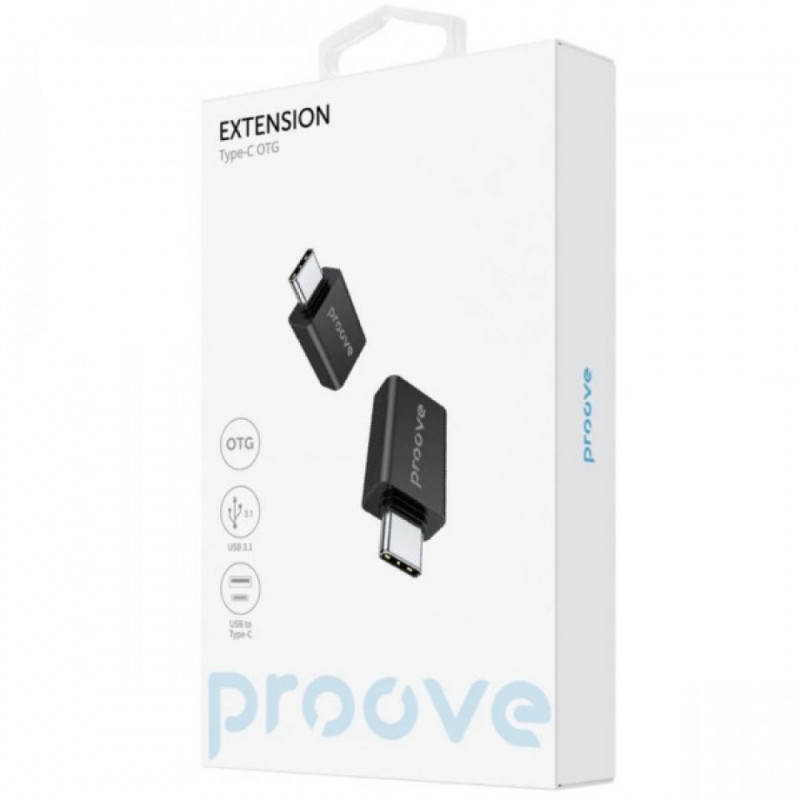 Перехідник OTG Proove Extension USB to Type-C Black (HBEX00101001)