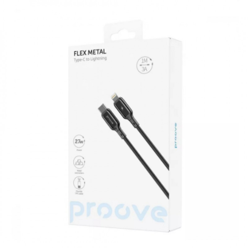 Кабель Proove Flex Metal Type-C to Lightning 27W (1m) Black (CCFM27002101)